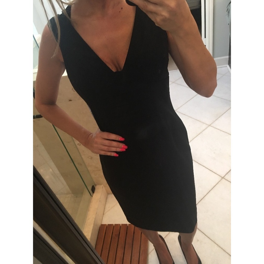 Nwt New Lbd Adrianna Papell Womens Black  Pleat Party Cocktail Dress 4 Bandage